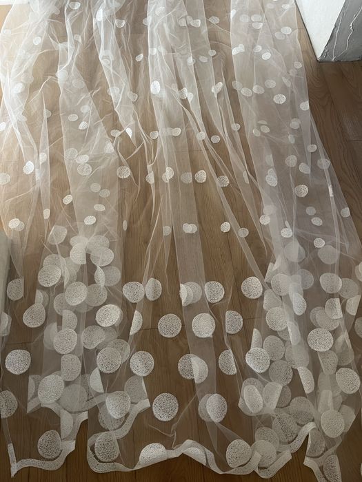 Тюль на тесмі 3,8*2,55  Тюль шифон на петлях біла 5*2,4.