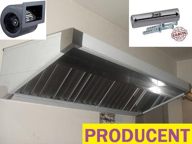 Okap gastronomiczny sg 1000x700x400 turbina filtry ATEST KURIER