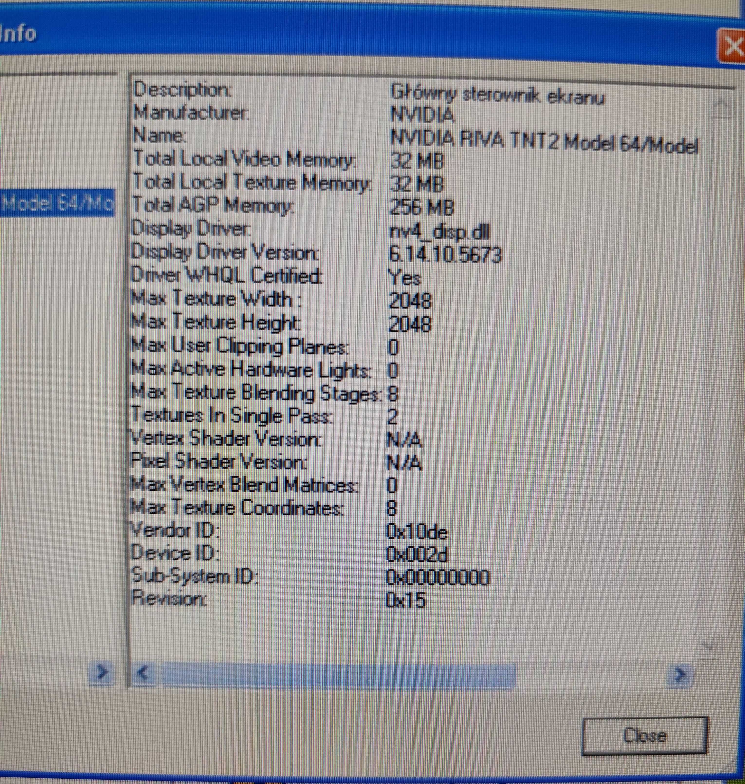 Karta Graficzna Riva TNT2 M64 32MB
