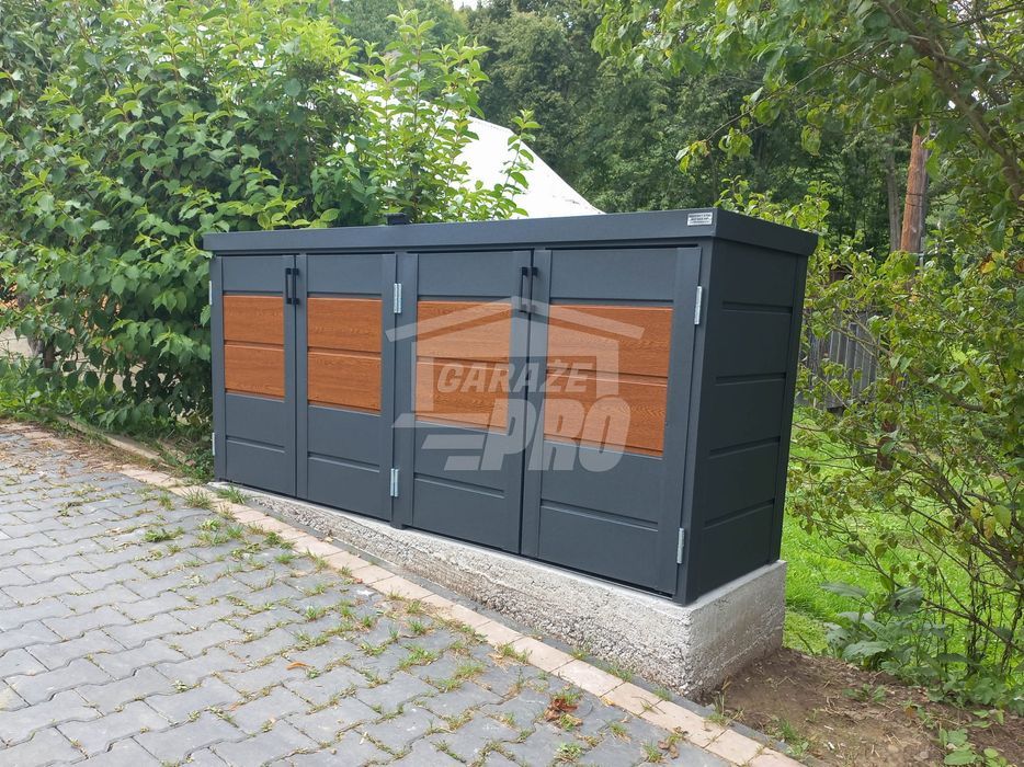 Zabudowa koszy na śmieci obudowa kubłów 235x65x110 cm 4x120L GP340
