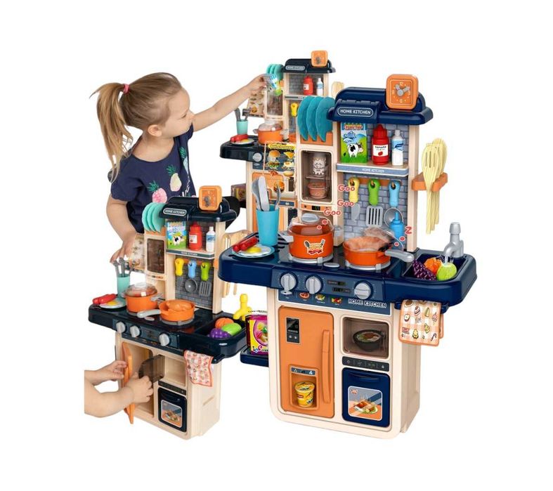 Kuchnia Zabawkowa XL dla Dzieci - Kran Palniki Garnki Efekt Pary - HIT