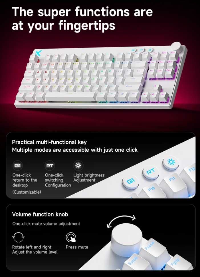Ігрова магнітна клавіатура MCHOSE Mix87 Magnetic Keyboard RGB