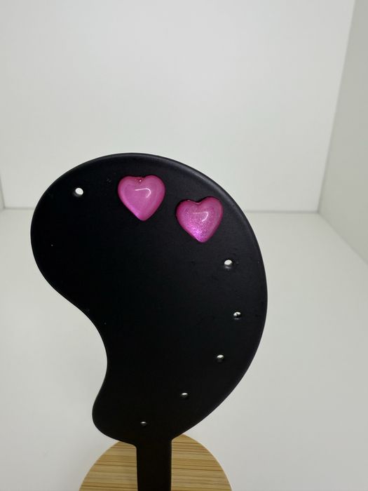 Kolczyki różowe serca różowe serce serduszka kolczyki wkręty