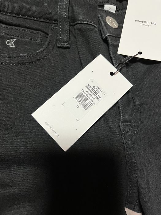 Calvin Klein Jeans spodnie dżinsy logo czarne ck mid rise skinny r XXS