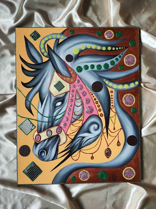 Картина "Новогодний конь"