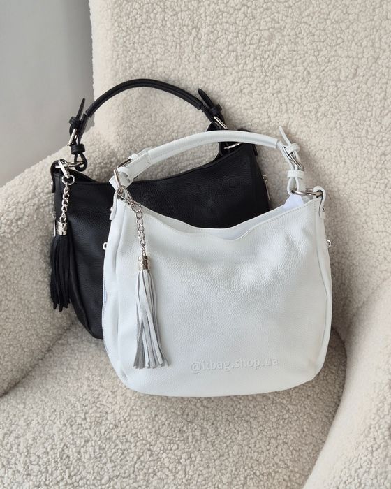 Шкіряна італійська сумка хобо, кольори. Кожаная сумка мешок Италия