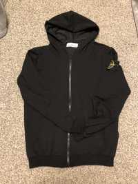 zip hoodie stone island black