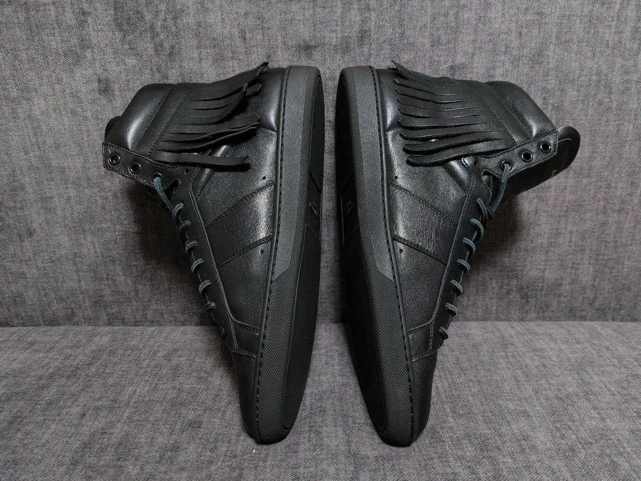 Мужские кожаные хайтопы Saint Laurent SL/18H Paris Leathrer