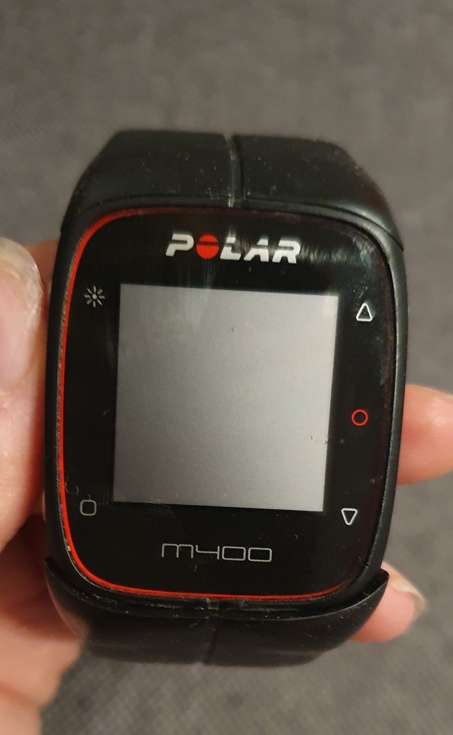 Zegarek męski sportowy polar m400 czarny czerwony