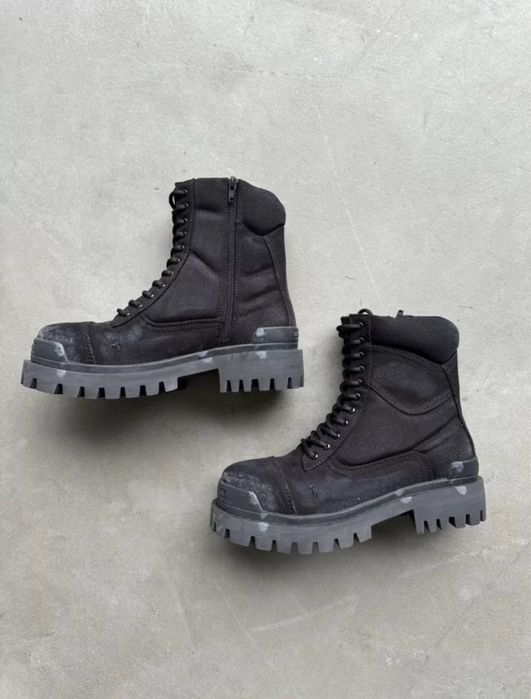 Balenciaga Strike boots black distress ботинки | баленсиага страйк