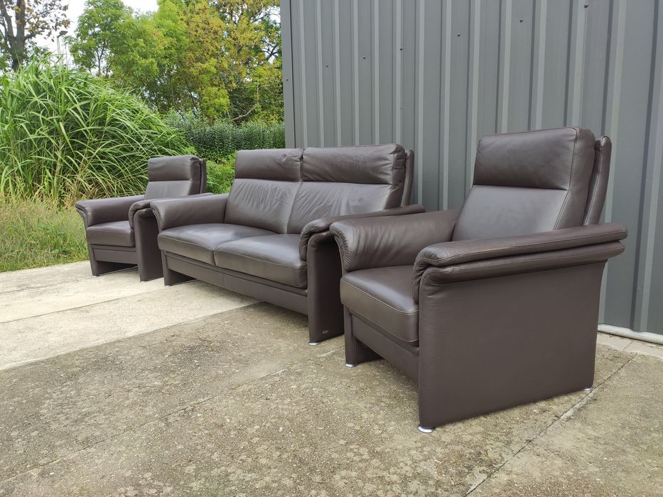 Sofa skórzana 3-osobowa+2 fotele-skóra naturalna! Super stan!Okazja