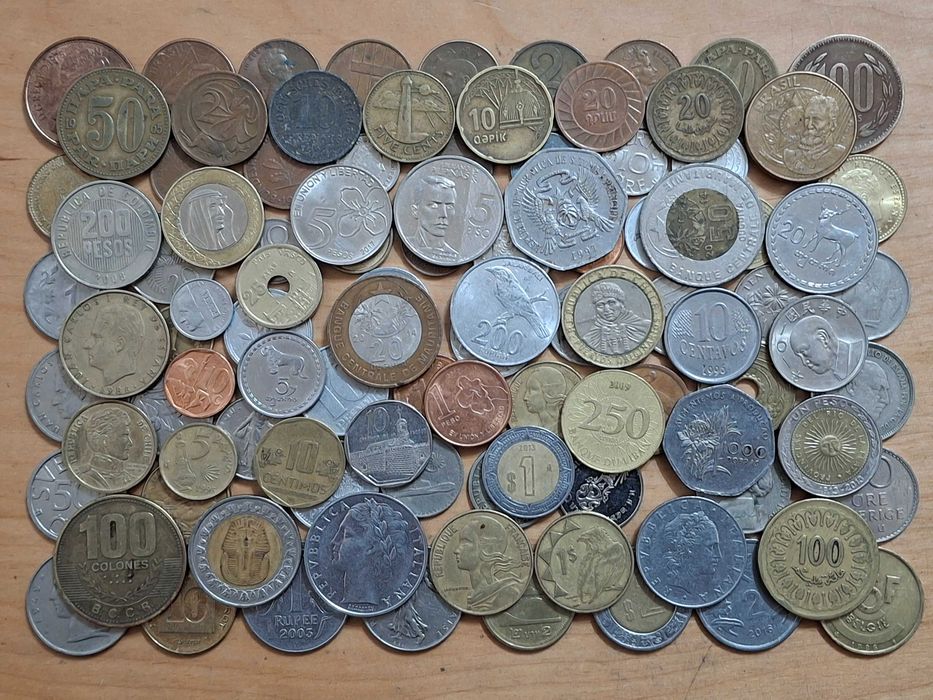 Монети світу всі континенти 100 шт без повторів №1