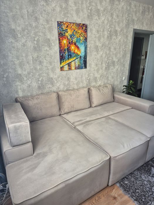 Диван .Продам  не дорого раскладной диван.светло серого цвета ,велюр.