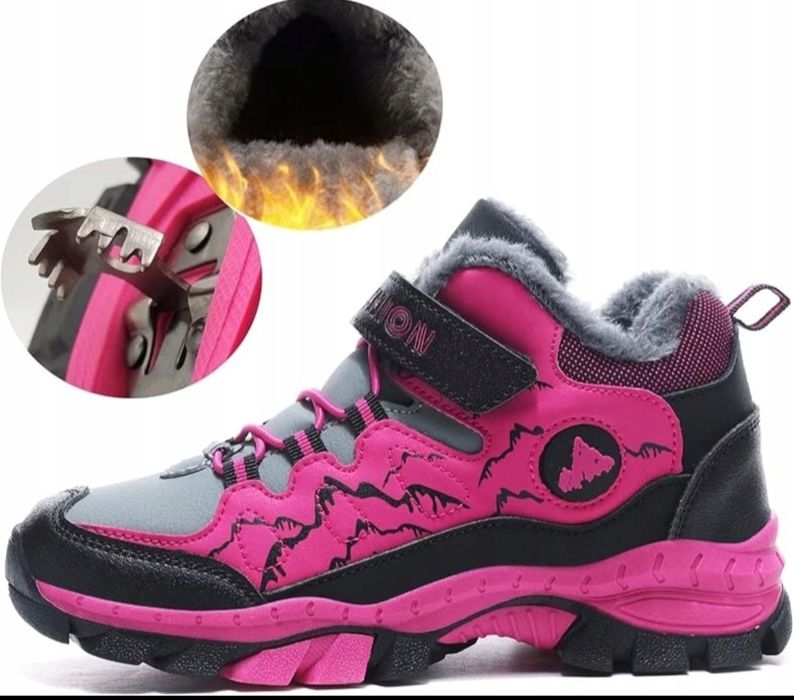 Buty zimowe ocieplane trekingowe antyposlizgowe 39