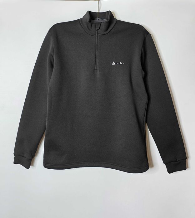 Брендовая флисовая черная кофта толстовка унисекс odlo