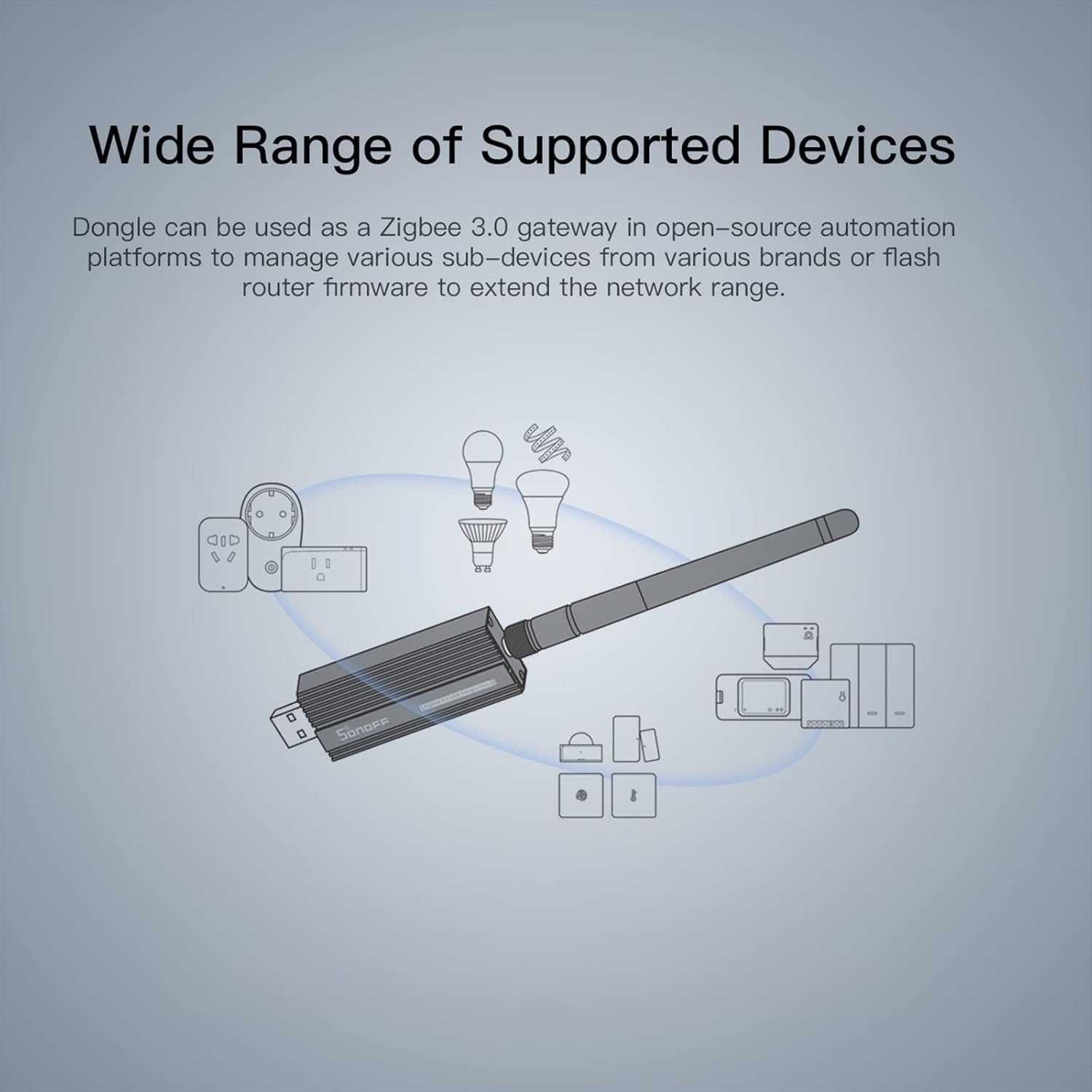 SONOFF Dongle USB Zigbee plus 3.0 SMA interfejs anteny zewnętrznej