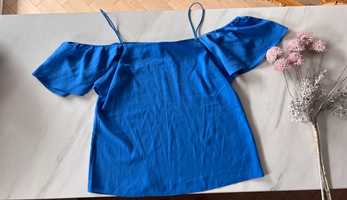 Bluzka hiszpanka na ramiączkach rozmiar S 36 niebieska stan bdb
