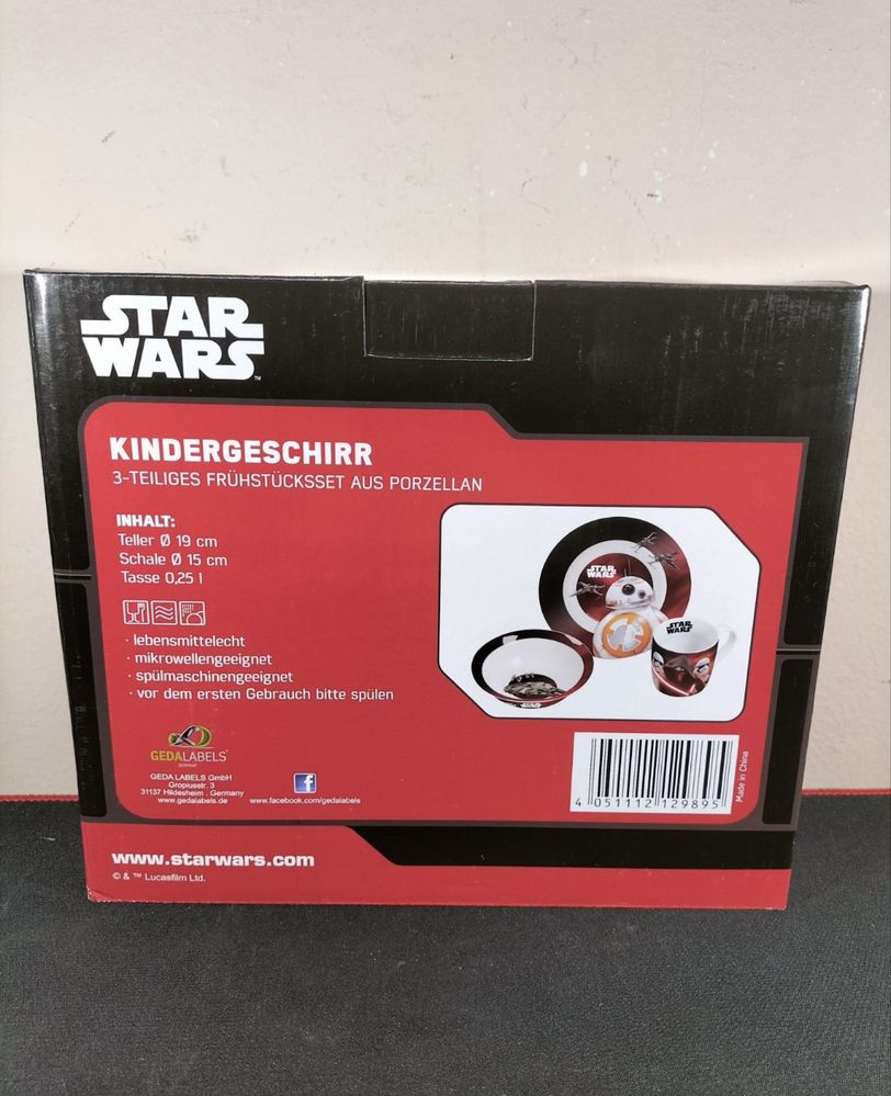 Star Wars zestaw gadżety śniadaniowy ceramiczny kubek talerz miska