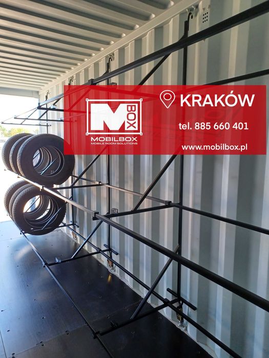 Regał na opony do kontenera