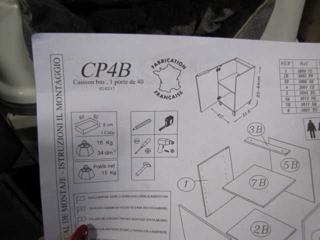 Szafka kuchenna modułowa do zabudowy z drzwiami Berlioz