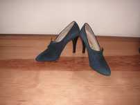 Sapatos Camurça Azuis Escuros de Salto Alto T/37