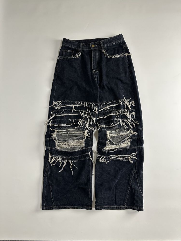 Джинсы рваные opium archive custom distressed синие кастом сині джинси