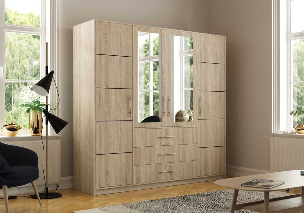 (lustro,szuflady,4-kolory) Szafa Bali z nadstawką 196x245x58