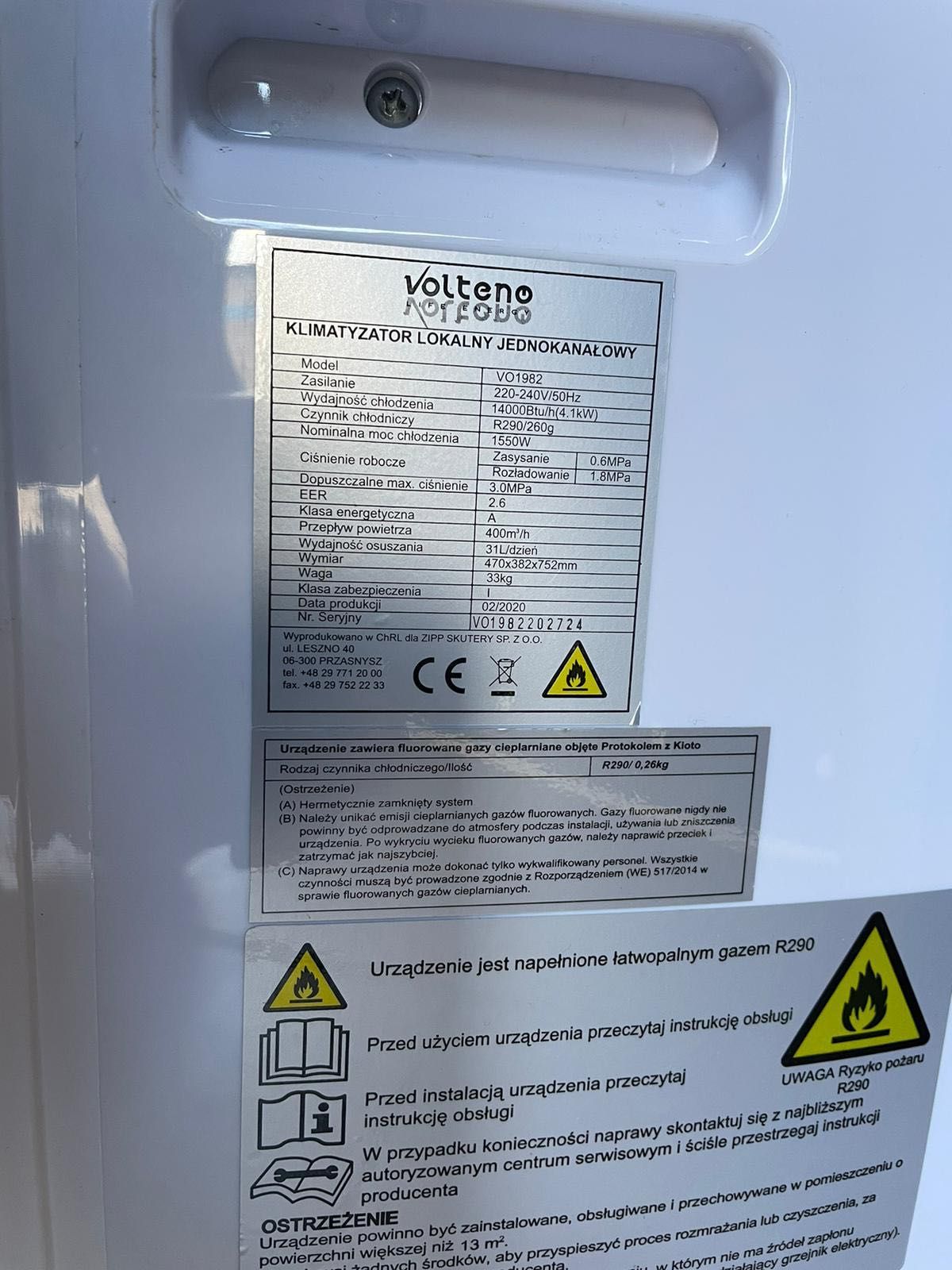 Klimatyzator jednokanałowy
