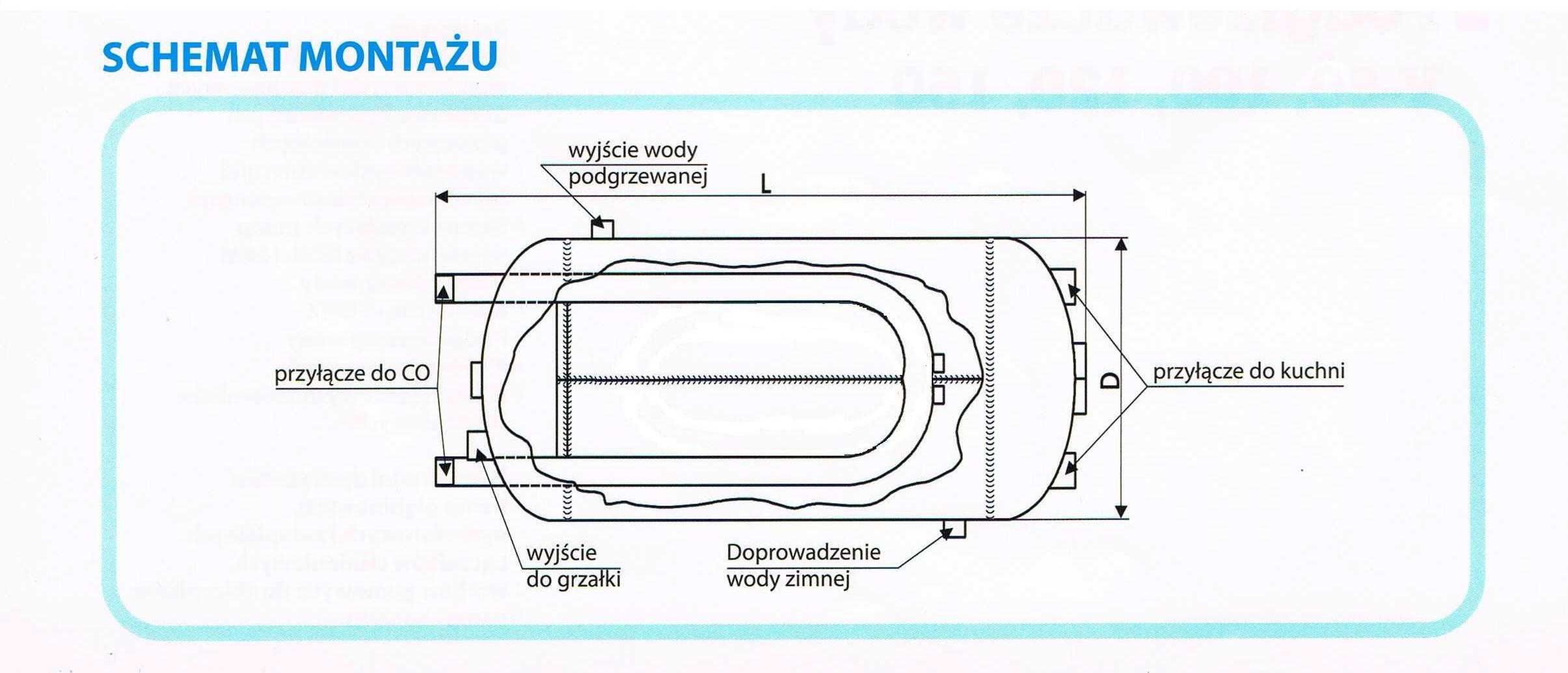 Bojler ocynkowany 120L z wężownicą + ANODA! WIMEST