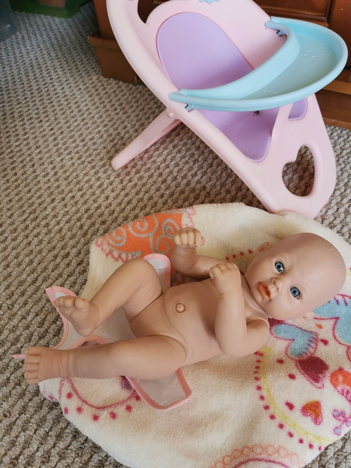 Lalka reborn noworodek 32cm z kszesłem dla karmienia