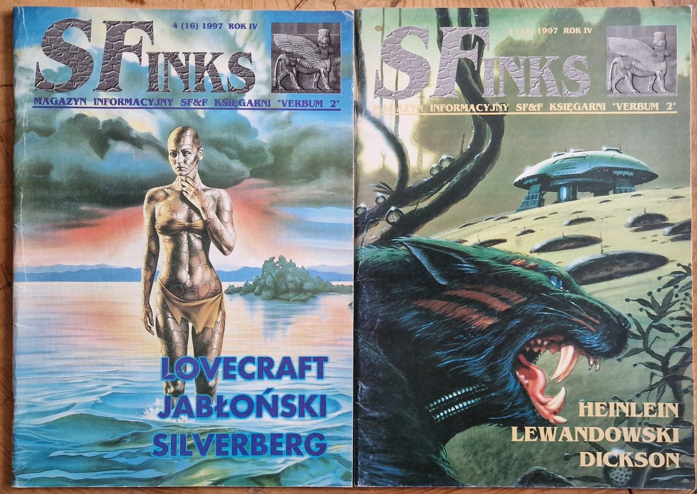 Dwa archiwalne numery magazynu 'SFinks' z 1997 roku