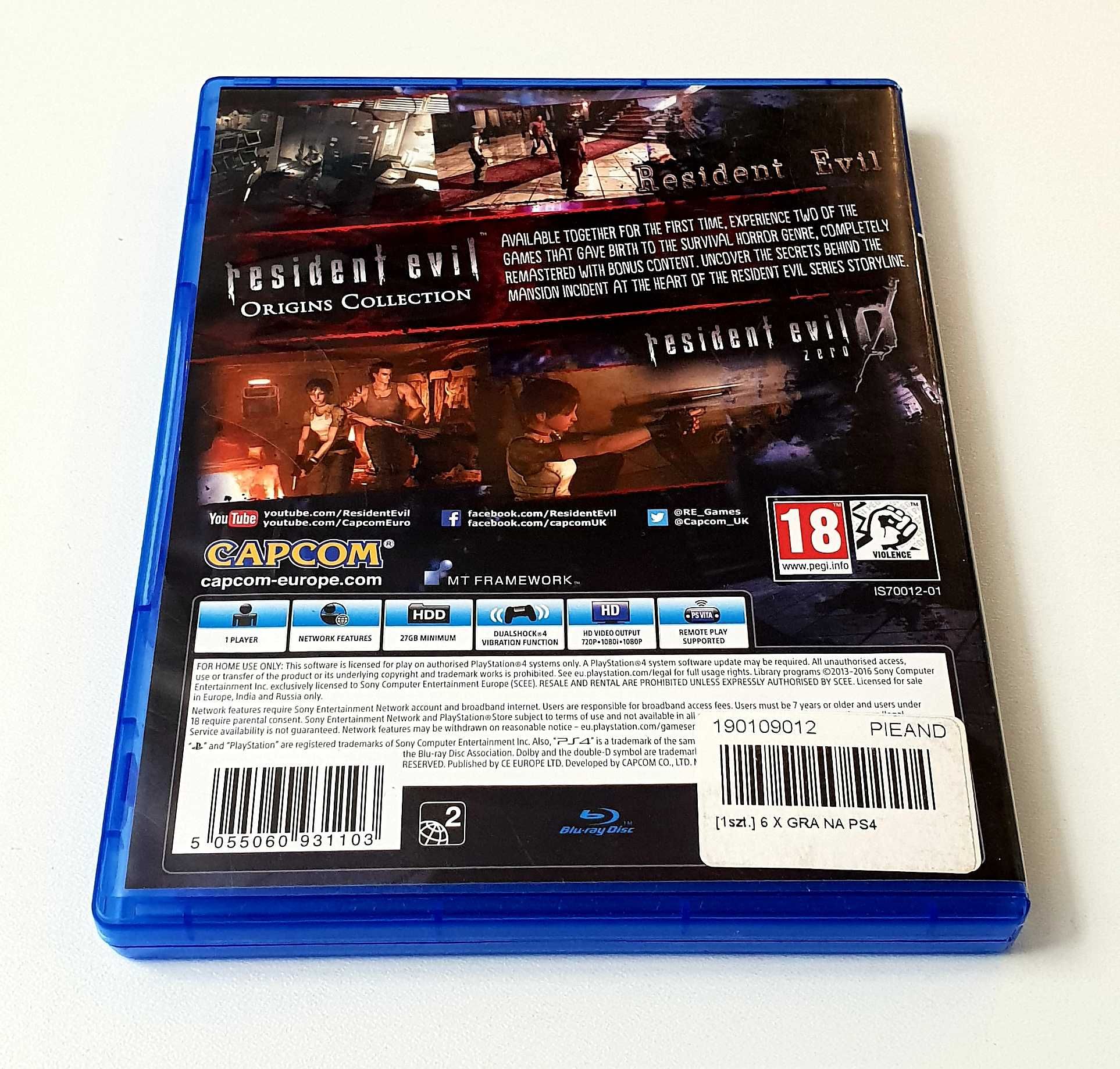 Gra Resident Evil Origins Collection PL PS4 PS5 Playstation 4 5