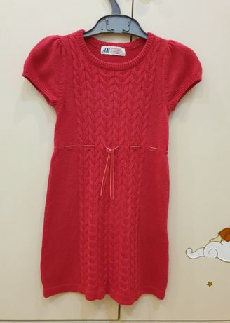 Платье вязаное красное H&M,  2-4 года (98-104)