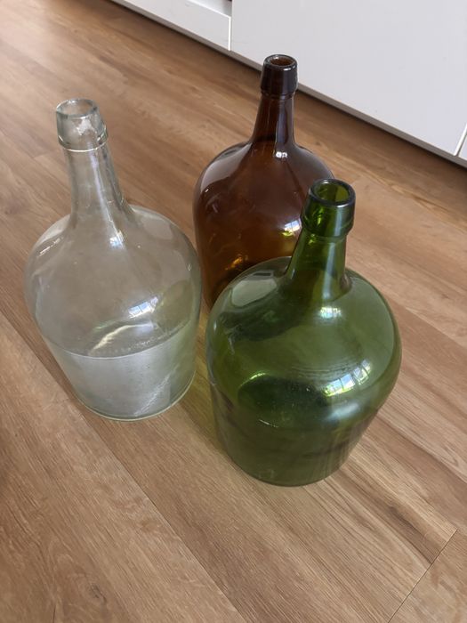 3 garrafões de vidro de 5l