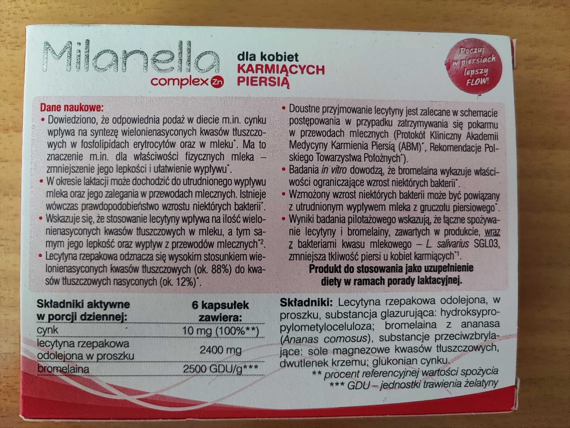 Milanella Complex Zn 30 kapsułek - dla kobiet karmiących piersią
