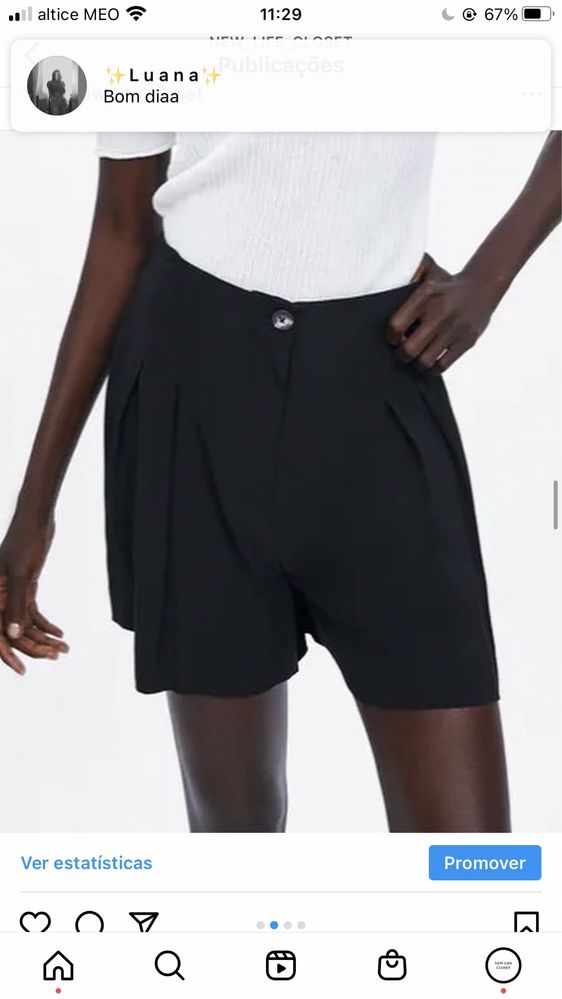 Calções Zara Tam XS