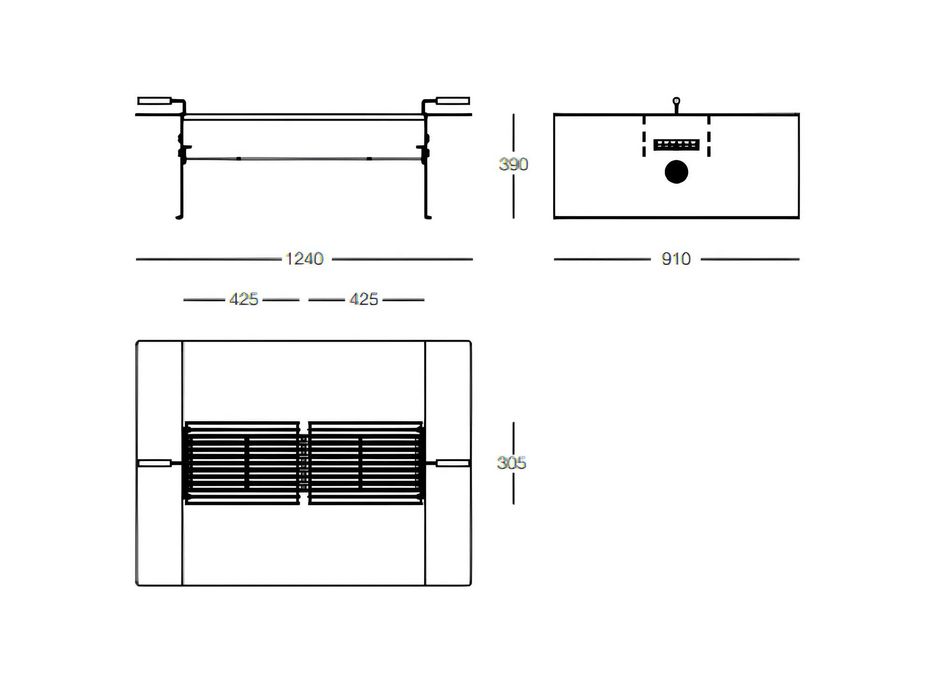Braseiro/ Fire Pit Zig c/ Grelhas Aço Corten