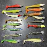 Conjunto 16 vinis/amostras para pesca de spinnig