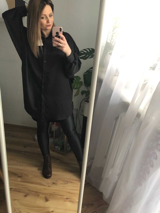 Satynowa koszula oversize