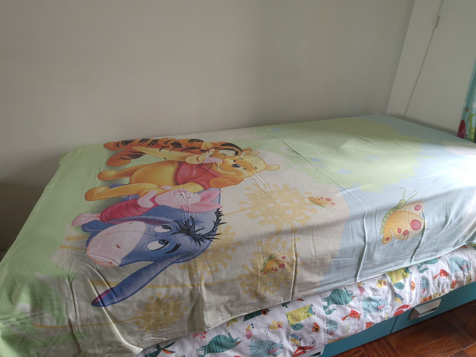 Capa edredão Winnie the Pooh, 145x210, algodão, criança