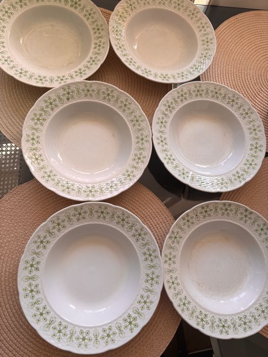 Zestaw 6 talerzy głebokich 4 płaskie obiadowe czechosłowacja Thun TK