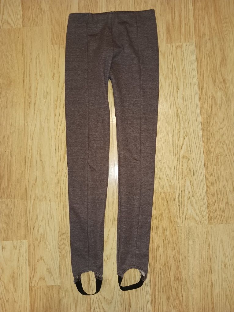 Reserved Legginsy Dziewczęce z Zapiętkiem! Ocieplane! Brązowe! R.152!
