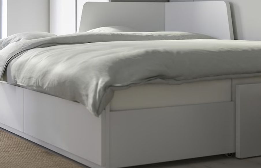 Cama indiv/dupla c/2 gav, branco, 80x200 cm