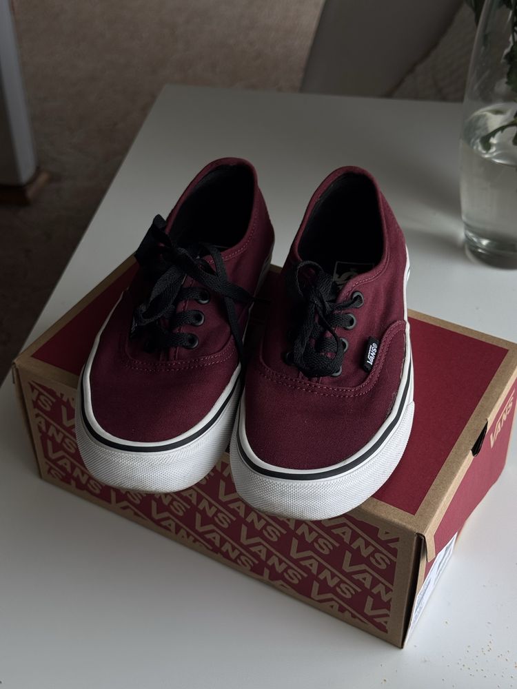 бордові кеди vans authentic 36,5 оригінал