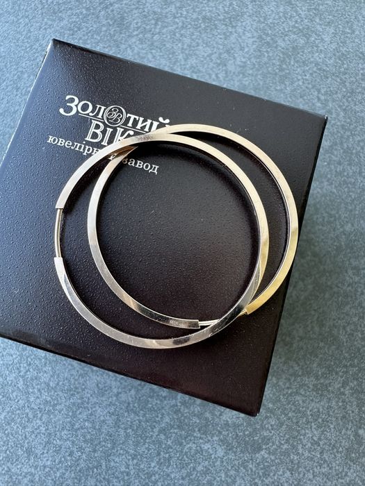 Золотые серьги конго, золото 585, серьги кольца, золотые сережки