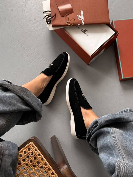Loafery mokasyny Loro Piana black