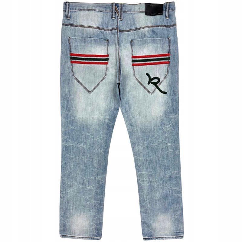 Rocawear Jeansy Baggy Męskie Spodnie Hip Hop Streetwear Jay-Z Logowane