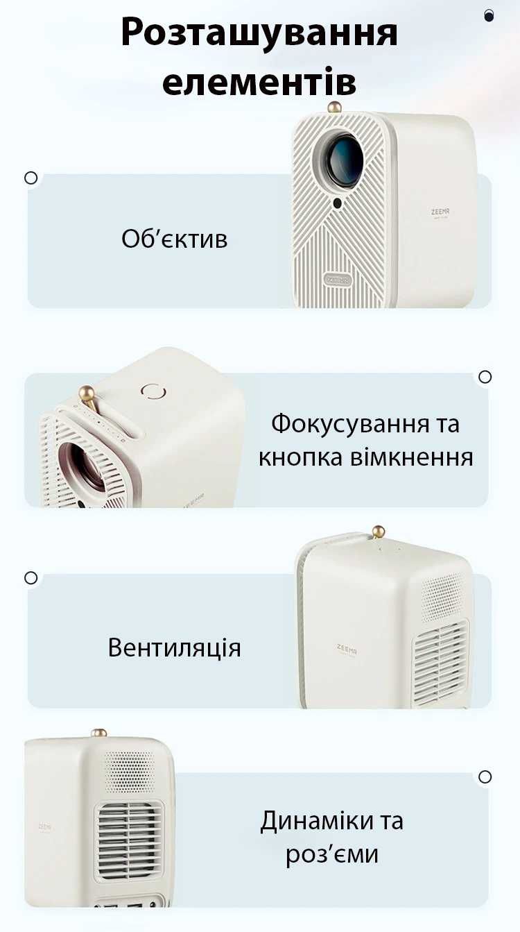 Проектор ZEEMR M1 Pro (АКЦІЯ -10%) Black/White (*Київ*)