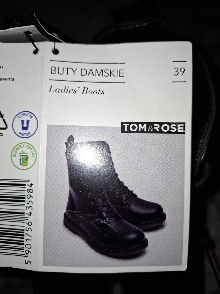 Buty damskie botki Ala Martensy Glany rozm 39