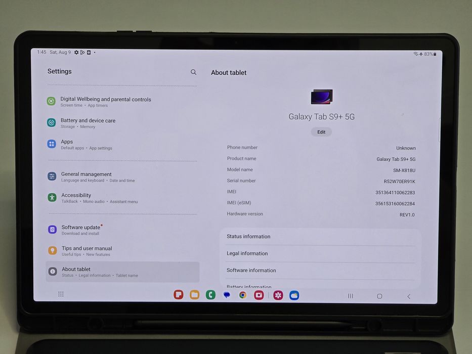 Samsung Galaxy Tab S9 Plus(+) 12/256 GB Wi-Fi SM-X810 + Чохол